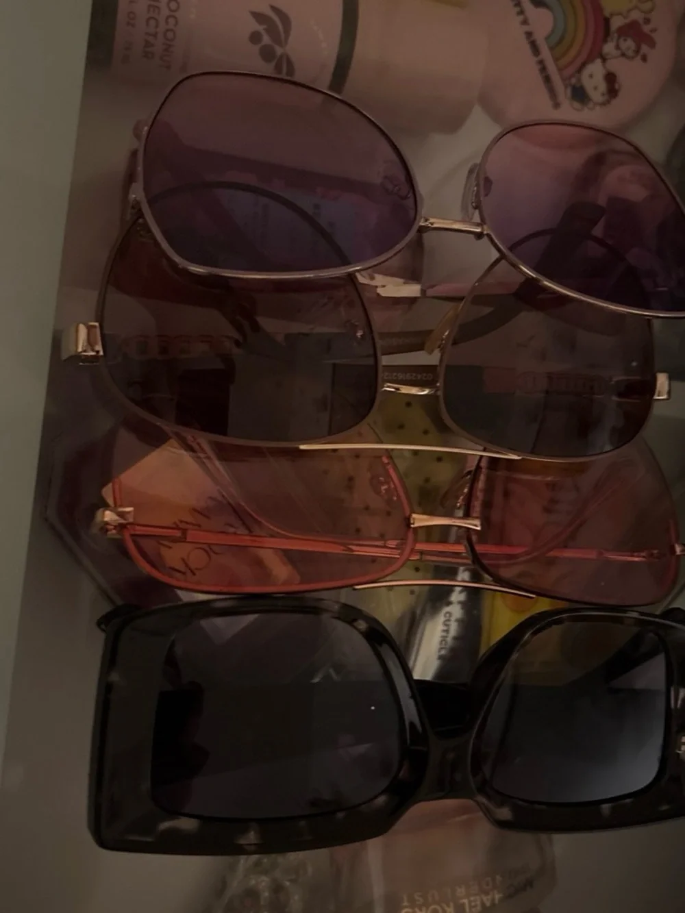 Women's Sunglasses Set - Pink, Brown, Orange, Black Lenses